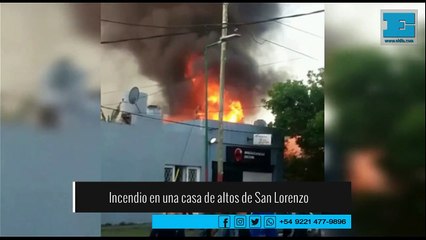 Impresionante incendio en una casa de Altos de San Lorenzo