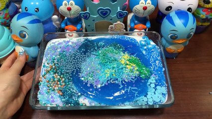 Festival of Elsa Blue !! Mixing Random Things Into Glossy Slime !! Satisfying Slime Smoothie #827