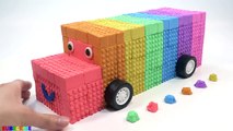 How To Make Rainbow Bus Cars With Kinetic Sand Lego Learn Colors _ Learn Numbers Mad Mattr For Kids