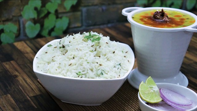 Restaurant Style Jeera Rice With Dal Fry At Home