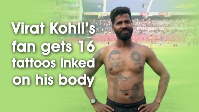Virat Kohli’s fan gets 16 tattoos inked on his body