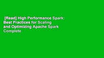 [Read] High Performance Spark: Best Practices for Scaling and Optimizing Apache Spark Complete