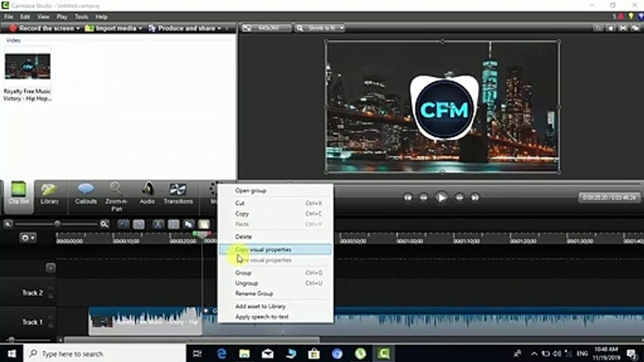 How to Cut, Trim, Group, Copy, Edit Audio And Use Callouts, Camtasia Video Editing Part 01