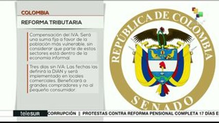 Colombia: aprueban reforma tributaria pese a rechazo social