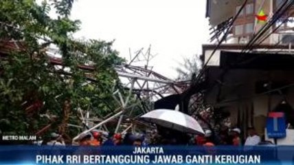 Tower Pemancar RRI di Radio Dalam Roboh