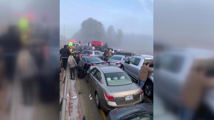 美고속도로 60중 추돌 사고...최소 40여명 부상 / YTN