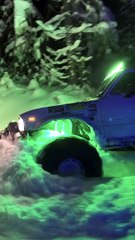 Pickup Truck Plows Through Powder