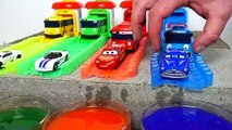 Disney Cars Lightning Mcqueen with Tayo Bus Toys Learn Colors Funny Water Colours for Kids