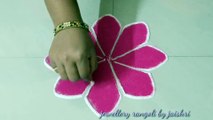 Earbuds से बनाइये beautiful flower बहोत आसान रंगोली।।