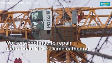 No Christmas Mass at Notre-Dame but topped by a giant crane