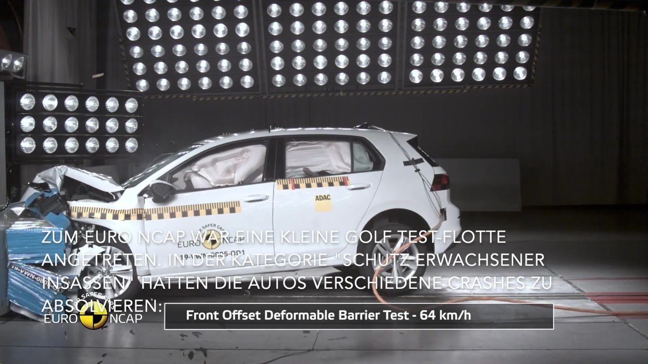 Bestnote für den neuen Volkswagen Golf - Fünf Sterne im Euro NCAP-Test