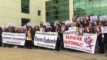 Ceren Özdemir davası öncesi  Ordu Adliyesi önünde eylem