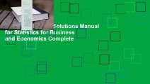 [Read] Student's Solutions Manual for Statistics for Business and Economics Complete