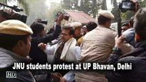 JNU students protest at UP Bhavan, Delhi