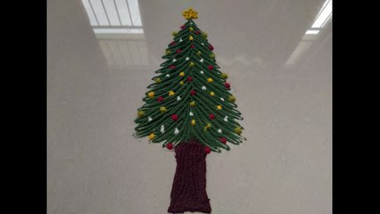 Super Easy Christmas Tree Rangoli design | Christmas Tree Muggulu