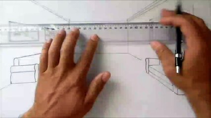 Draw a room in one point perspective  l  Art School  l