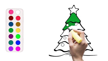 How to draw a Christmas Tree easy and step by step
