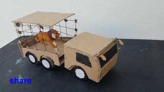Animals Cage Vehicle | Zoo Vehicle With Cardboard | Lion cage