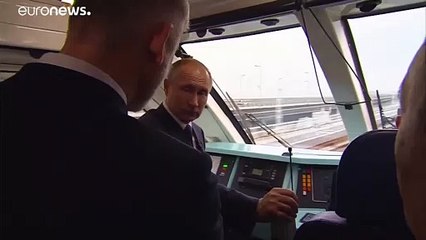 Inauguration d'une nouvelle voir ferrée reliant la Crimée à la Russie