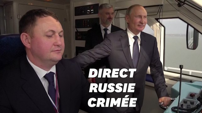 Vladimir Poutine inaugure le train qui relie la Russie à la Crimée