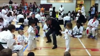 Karate fail- Hilarious moment kids punch and kick the air during their first match in New York