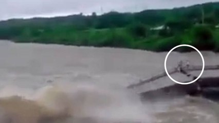 Se salvan de milagro cuando el puente se derrumba bajo sus pies