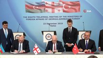 - Bakan Çavuşoğlu: 'Mevcut çatışmaların barışçıl yollarla çözülmesinin önemini vurguluyoruz'- Azerbaycan, Türkiye ve Gürcistan Dışişleri Bakanları 8. Toplantısı sona erdi