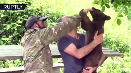 Familia adopta a este osezno