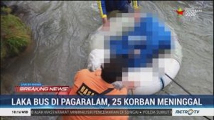 Bus Sriwijaya Masuk Jurang di Pagar Alam, 25 Orang Tewas
