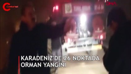 Karadeniz'de 26 noktada orman yangını