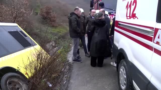 Çekmeköy'de iett otobüsü yan yattı: yaralılar var