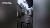 Strong winds and heavy rains from Typhoon Ursula persist in Llorente, Samar