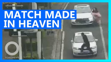 Couple gets hit in same spot 10 minutes apart for not looking