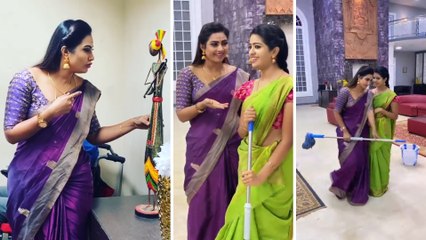 Myna Nandhini Offscreen Attricities in Set | Aranamani Kili