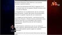 Barcelona envía comunicado en el caso de Moisés Corozo