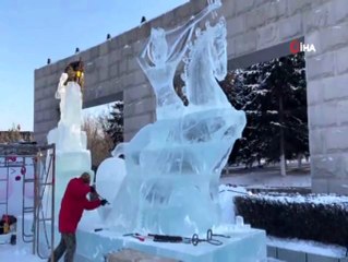 Çin'de kar ve buz heykeli festivali başladı
