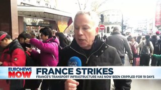 French strikes: Paris metro blocked as protesters ignore Macron plea for Christmas truce