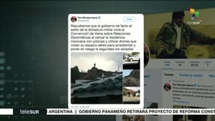 Gobierno de facto de Bolivia niega asedio a embajada de México