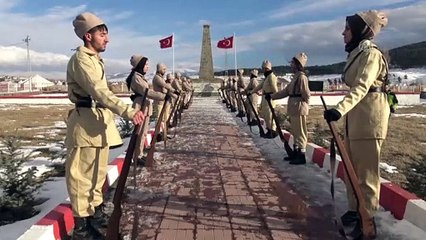 Sarıkamış şehitlerine sıfırın altında 10 derecede saygı nöbeti - KARS