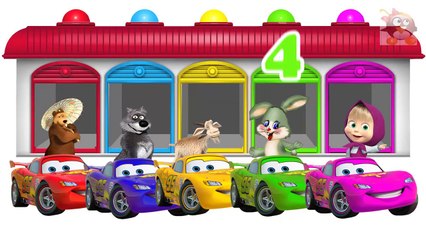 Learn Colors With Masha And The Bears McQueen Cars For Children, Toddlers And Babies ماشا والدب بالعربي و تعليم الألوان للاطفال بالعربي والانجليزي مع شخصيات كرتون ماشا والدب