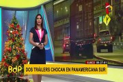 Panamericana Sur: choque de dos tráiler genera congestión vehicular