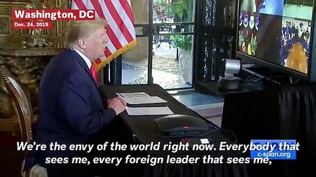 Trump Tells Military 'We're The Envy Of The World Right Now' During Christmas Eve Conference