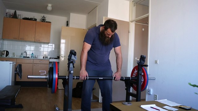 127 KG, 50 mm axle bar (thick bar) grip lift and hold for around 2s