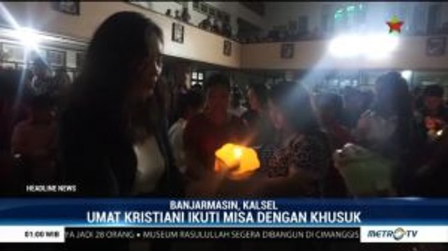 Umat Kristiani Padati Gereja Tertua di Banjarmasin