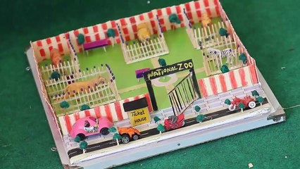 How To Make ZOO Model For Kids At Home | School Project | Working Zoo Model