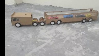 How To Make Truck Using Cardboard | Simple Car Transport Truck | Truck with Cardboard