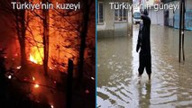 Türkiye'nin kuzeyi yanıyor, güneyi su altında