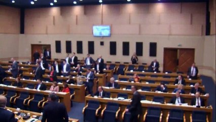 Sırp meclisinde tepki çeken olay