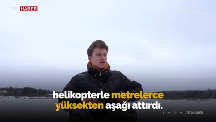Canı sıkılan Rus blogger, cipini helikopterden attırdı