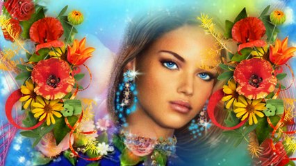 А глаза ее синие